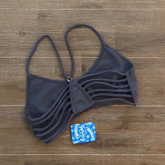 NWT Free People Strappy Side Bralette Dark Grey - Picture 6 of 6